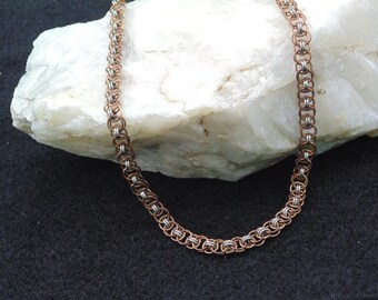 Copper & Steel Chain Mail Necklace
