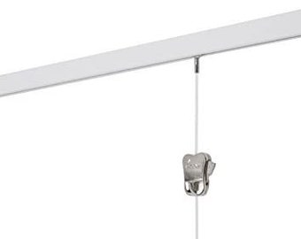 STAS minirail - Picture Hanging System - white 59" - Complete kit, incl. 2 Cords 59" with 2 picture hanging Hooks