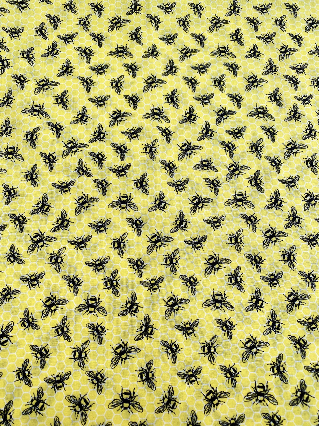 Yellow Bee Fabric Bee Cotton Flat Quarter Fabricfabric by Etsy