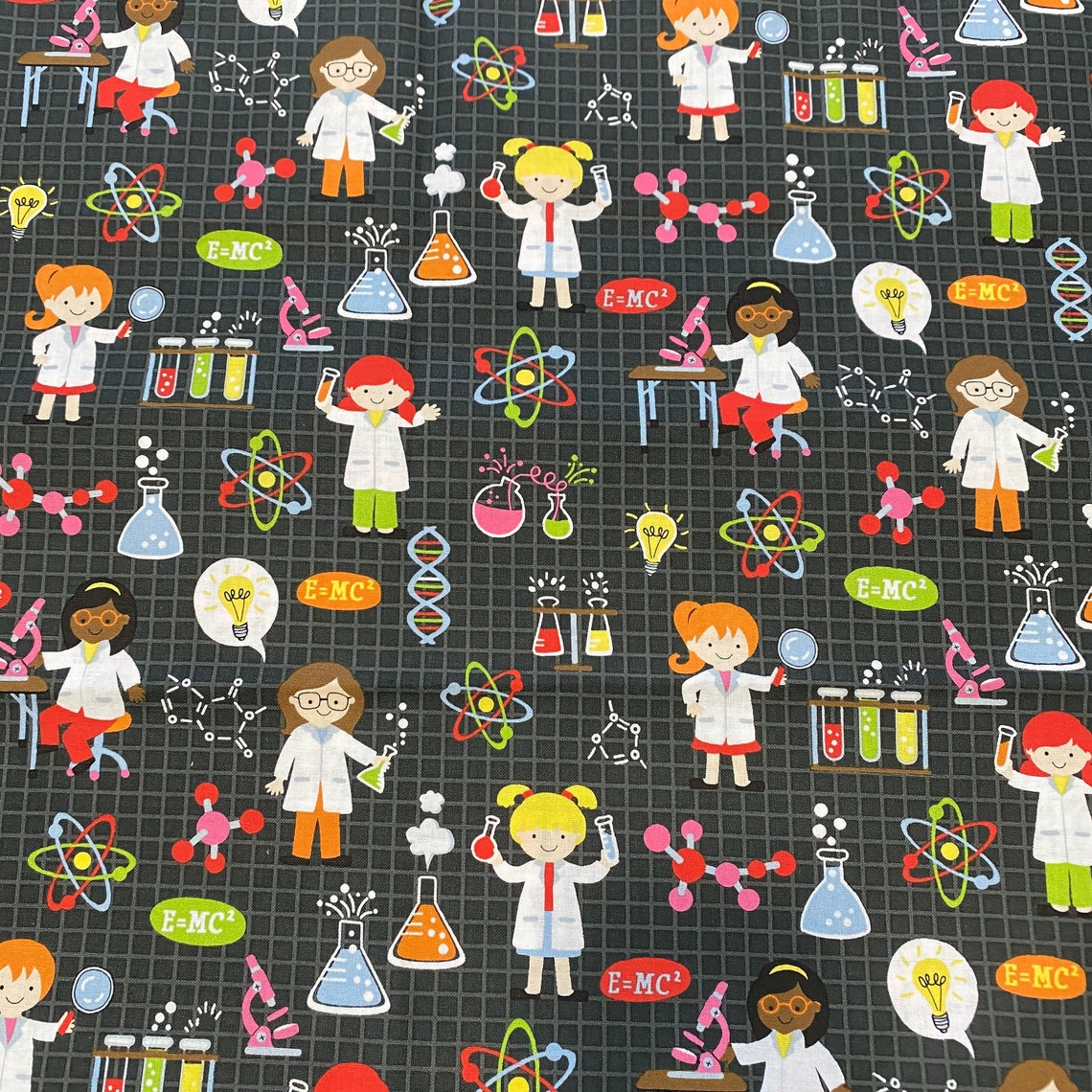 Girls Chemistry Fabric, Experience Fabric, Cotton, Chemistry Fabric
