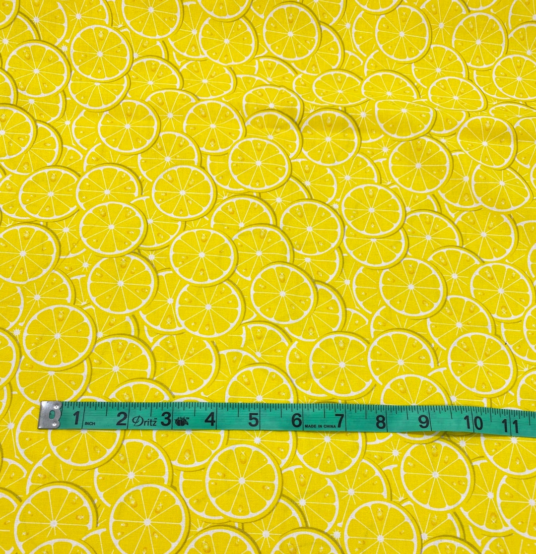 Lemons Fabric, Lemon Print Fabric, Summer Fabric, Fabric Cotton, Fat ...