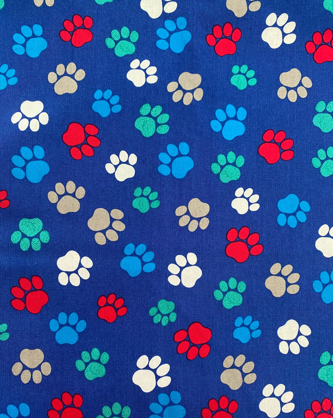 Animals Paws Print Fabric Dogs Paws Cotton Flat Quarter Etsy