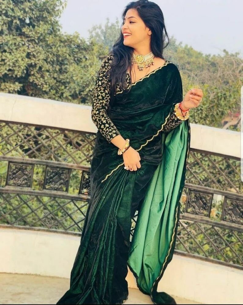 Buy Dark Green Saree Blouse Online In India - Etsy India