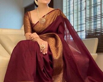 maroon color wedding silk sarees