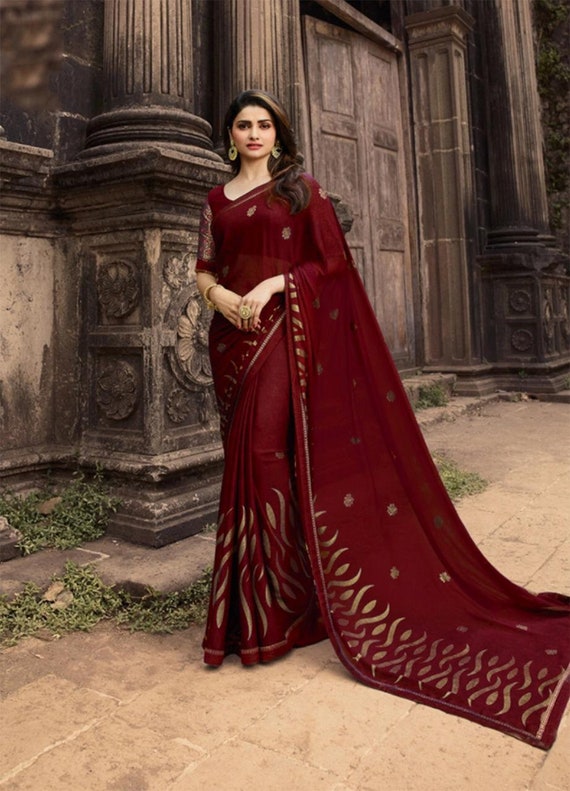 Buy Red Full Sleeve Plus Size Sarees Online for Women in USA