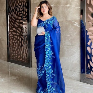 The Gorgeous Royal Blue Saree Looking Absolutely Irresistible as Always ...