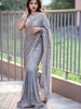 Grey Color Net Saree With Stunning look Bollywood Style Designer Saree with Blouse Wedding Wear Saree Indian Wedding Saree Party Wear Saree 