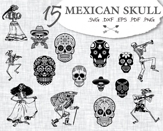 Download Free Mexican Skull Svg Sugar Skull Svg Skull Svg Skull Vectors Etsy SVG Cut Files