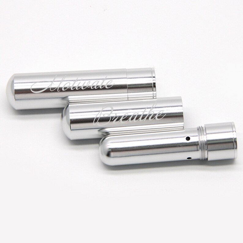 Silver Customizable Essential Oil Inhaler Metal Aromatherapy Inhaler ...