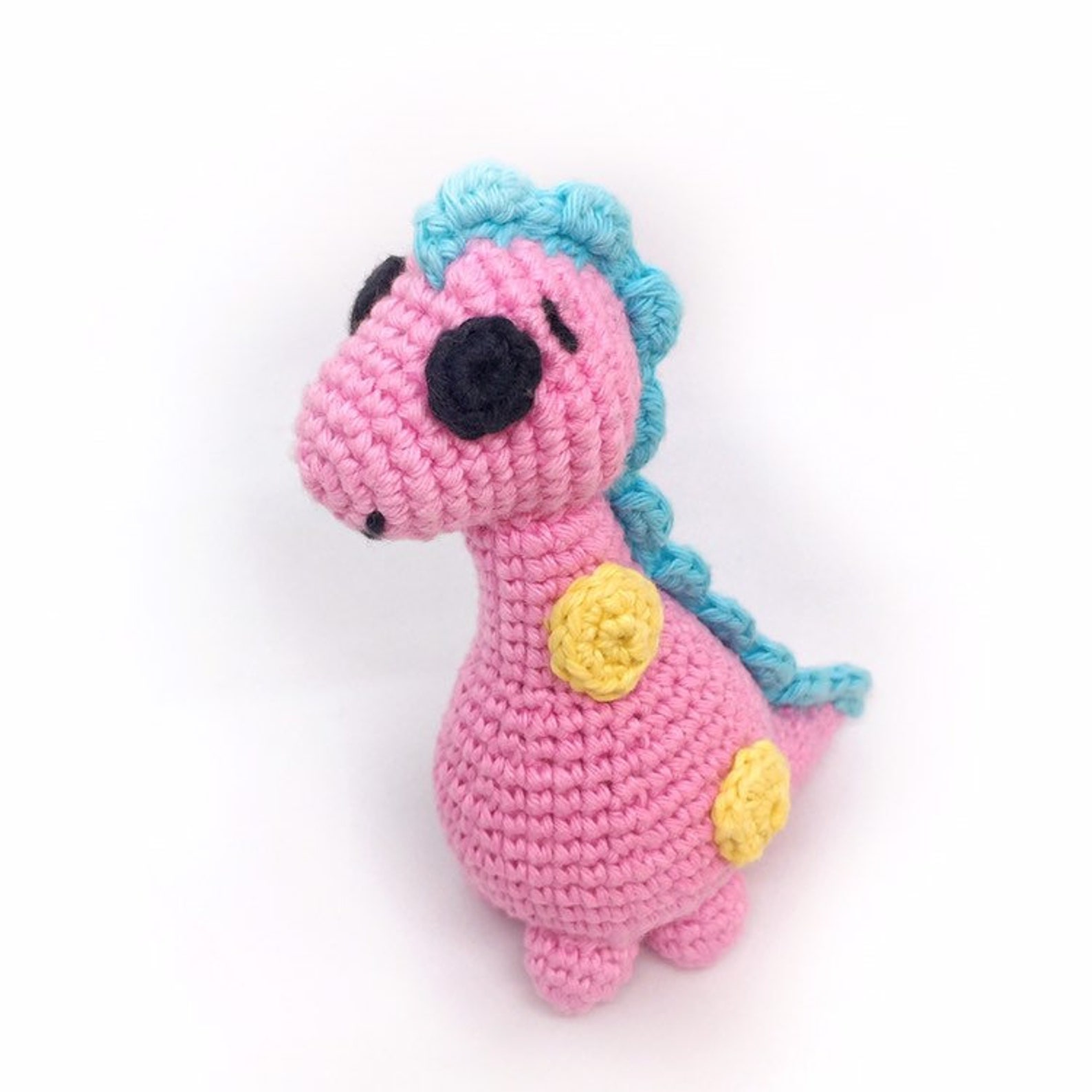 Baby Dinosaur Toy in Pink Amigurumi Dinosaur Crochet Etsy UK