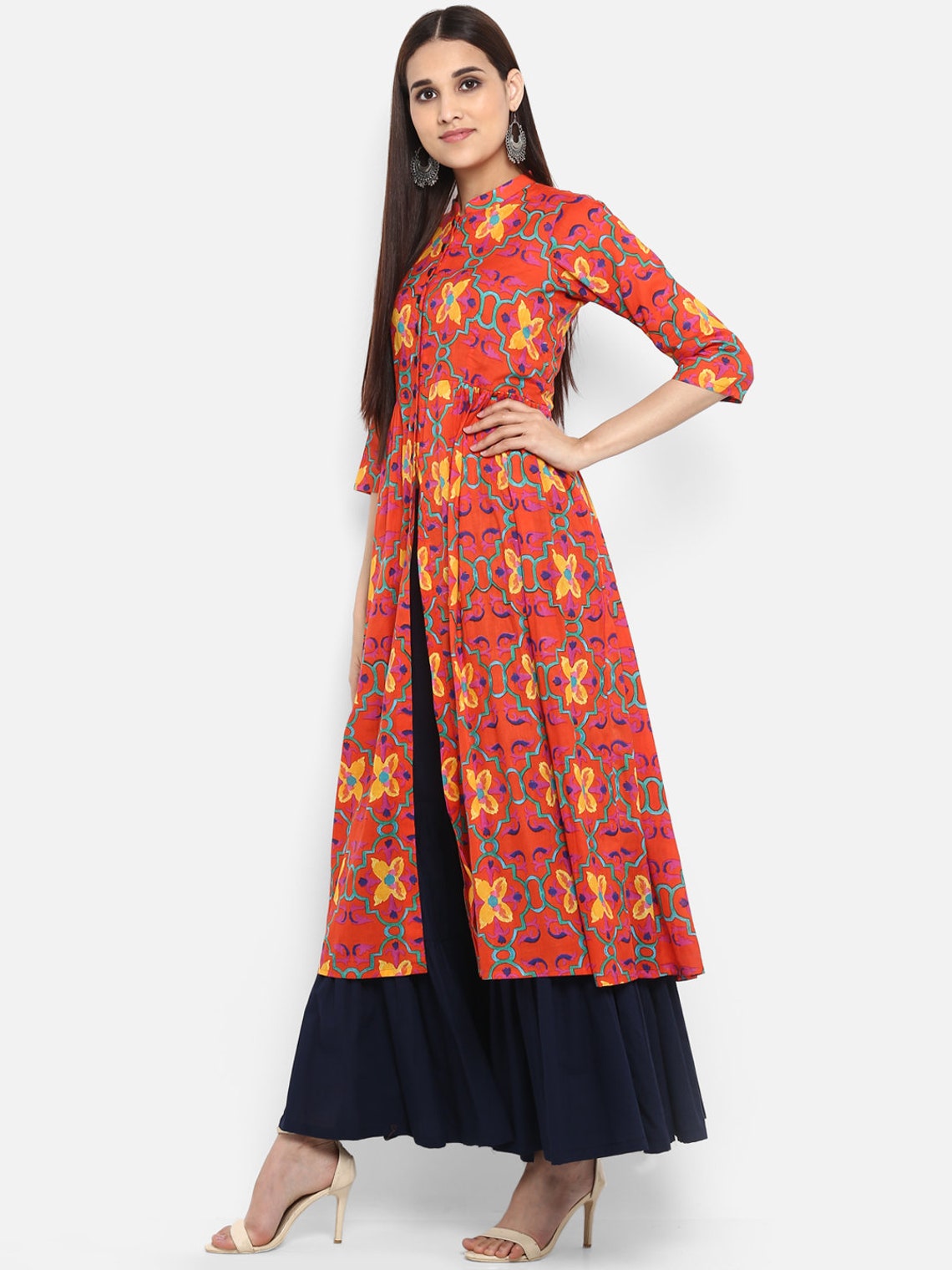 Rajasthani Handmade Cotton Fabric Women Designer Long Party Etsy