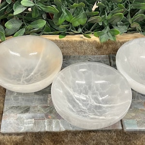 XL Selenite Charging bowl perfect for charging your crystals, jewelry, tumbles, and palms