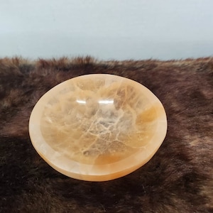 Orange Selenite charging bowl, peach selenite charging bowl, cleansing bowl, 4&quot; diameter, large selenite bowl, red selenite bowl