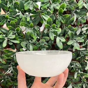 Large selenite bowl Grade A 6” diameter , selenite ritual bowl, alter bowl, cleansing bowl, charging bowl, spiritual home decor