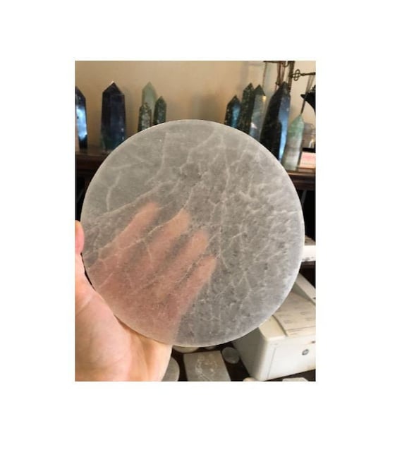 Large Selenite Charging Plate, XL Selenite plate, HUGE selenite plate, Largest produced, 8" high quality Moroccan selenite