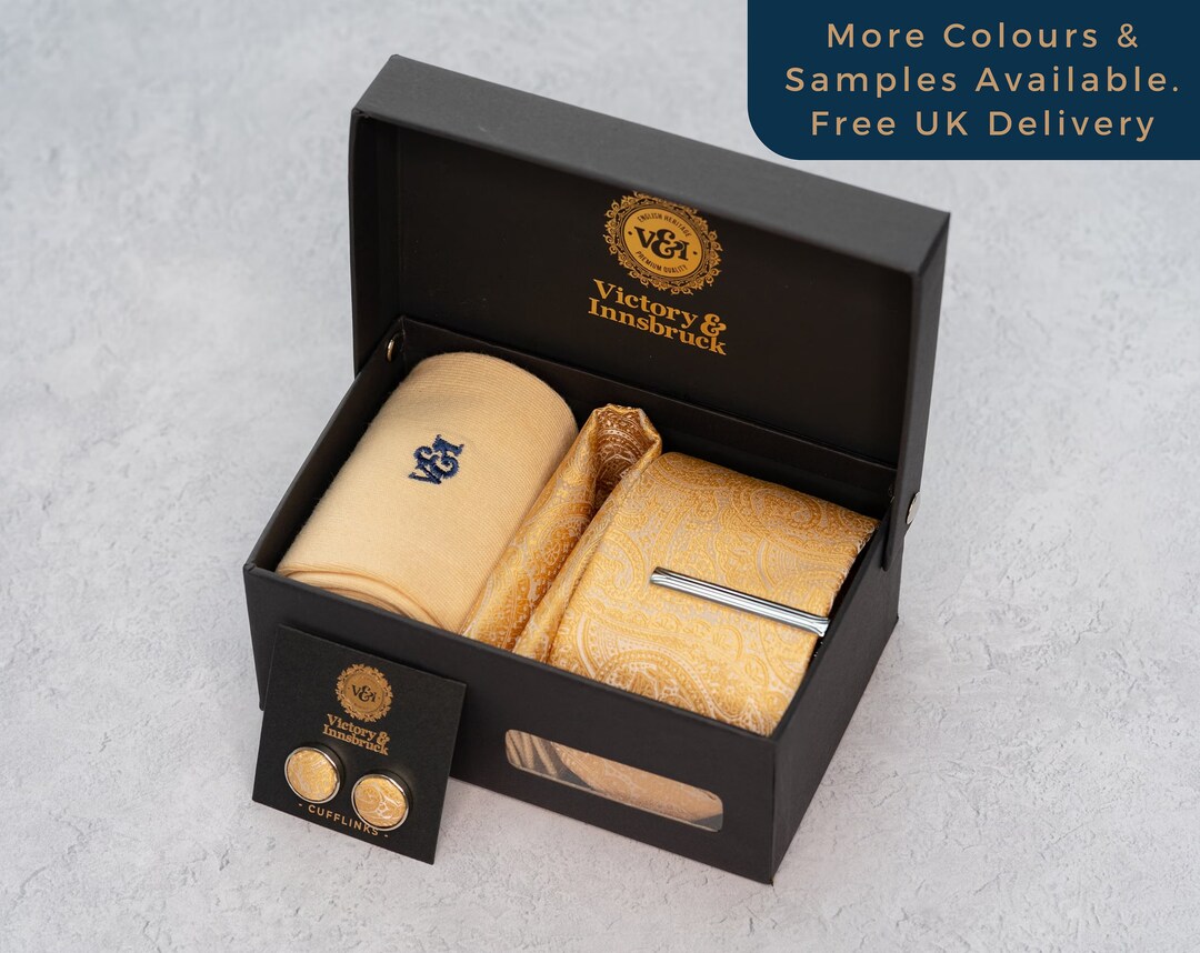 champagne gold tie set
