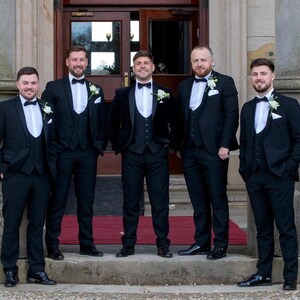 Black Tie Event Set. Tie, Pocket Square, Tie Clip, Cufflinks, and Socks. Groomsmen Wedding Gift. image 10