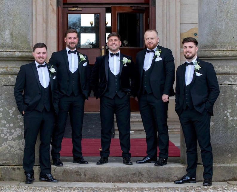 Black Tie Event Set. Tie, Pocket Square, Tie Clip, Cufflinks, and Socks. Groomsmen Wedding Gift. image 10