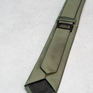 Olive Green Tie Set / Tie, Pocket Square, Socks, Tie Clip, Cufflinks, Lapel Pin / Gift for Him / Wedding Tie Groomsmen Gift Set V&I image 8