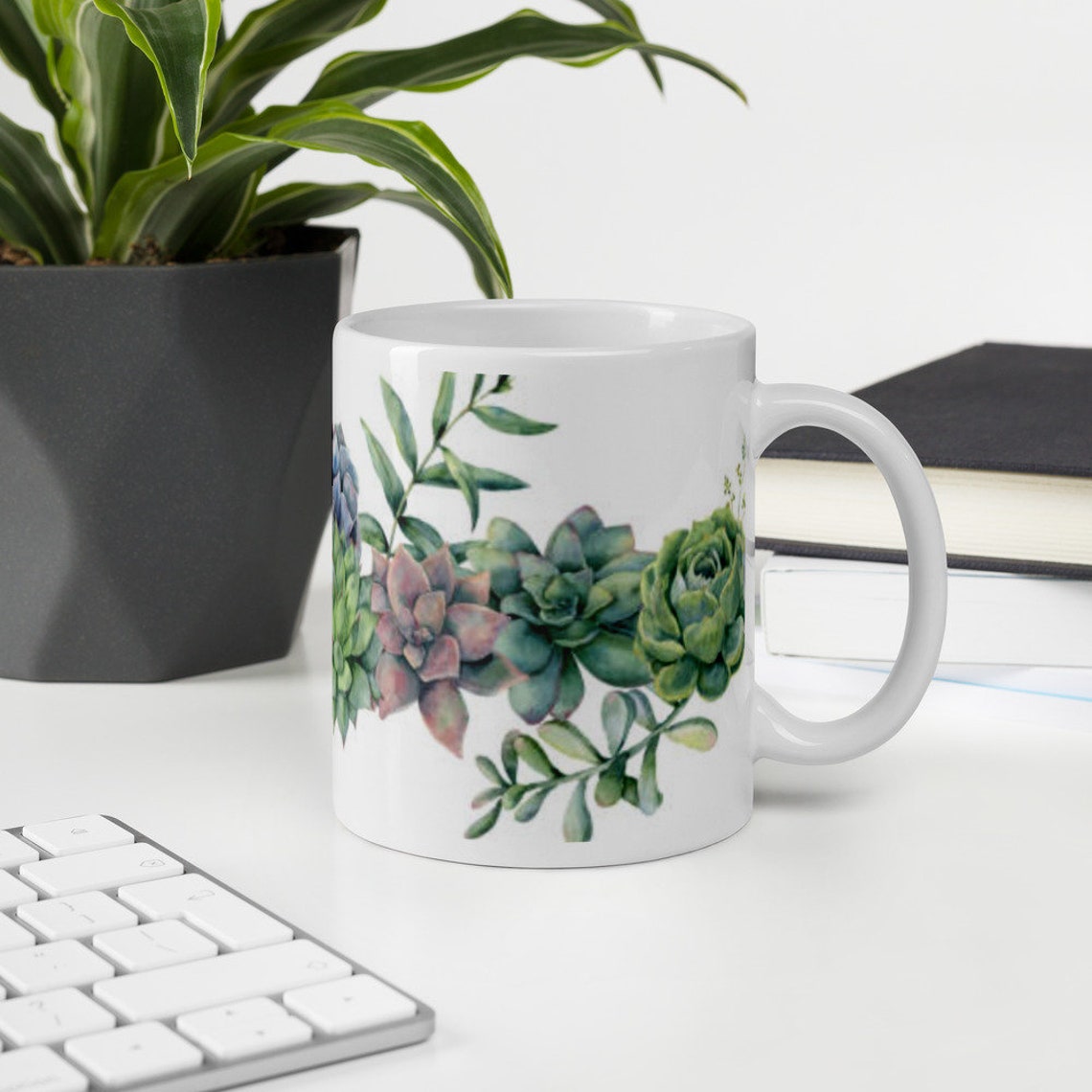 Succulent Coffee Cup Coffee Mug Coffee Lover Succulent Etsy