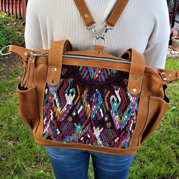 Handmade Guatemalan Backpack Shoulder Bag