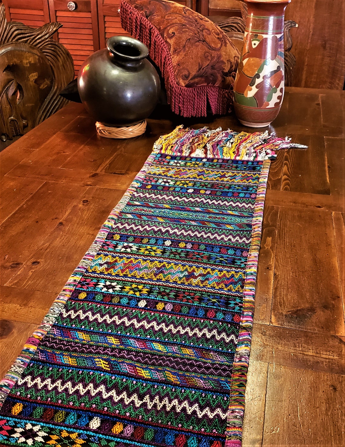 Colorful Handwoven Guatemalan Table Runner Etsy