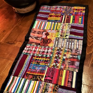 Embroidered Guatemalan Patchwork Huipile Table Runner