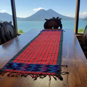 Guatemalan Handmade Red Zacualpa Table Runner