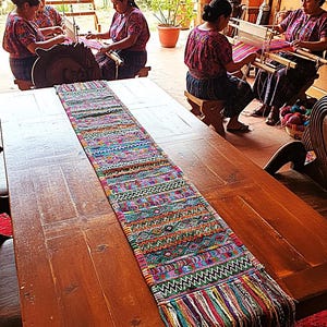 Extra Long Colorful Handloomed Guatemalan Table Runner