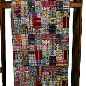 Handmade Queen-size Rose and Mixed Pastels Guatemalan Patchwork Quilt Set