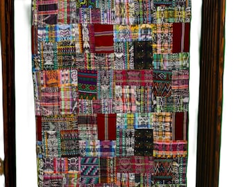 Handmade Queen-size Rose and Mixed Pastels Guatemalan Patchwork Quilt Set