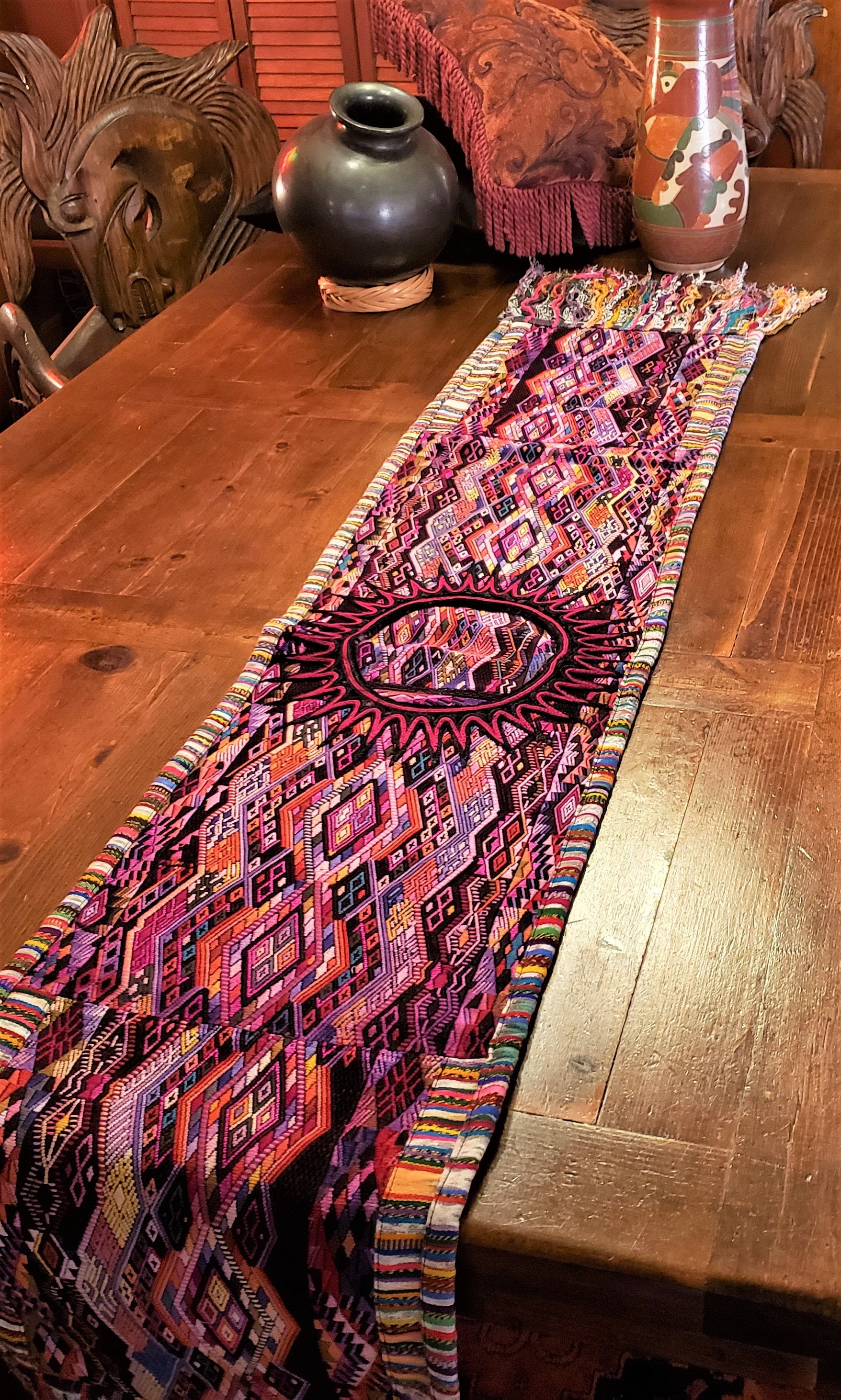 Colorful Huipile Guatemalan Table Runner Etsy