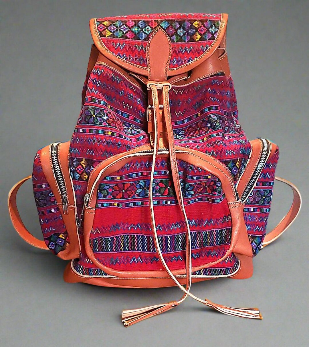 Huipil and leather bohemian colorful embroidered extra large backpack il_fullxfull.4276190091_5ipr.jpg main image 4