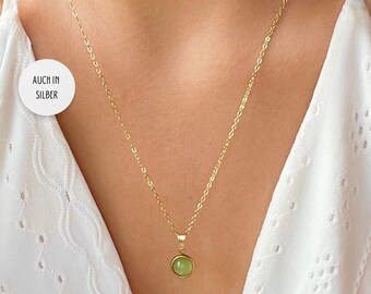 Magnifique Collier Ancien Avec Pendentif En Verre Vert - Occasion, Métal Et Verre, Sans Marque