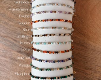 Armband met sterrenbeeld • Armband met geboortesteen • Armband met edelstenen kralen • Cadeau voor haar • Goud en zilver