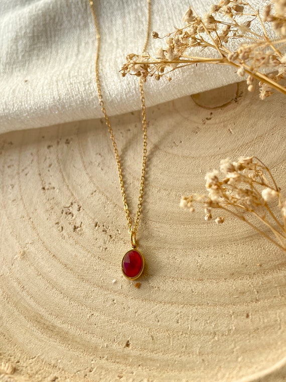 Collana Lunga 45 Cm Con Pietre Naturali 13x18 Mm – TreasureBay – Perline Con Nodi – Regalo In Scatola