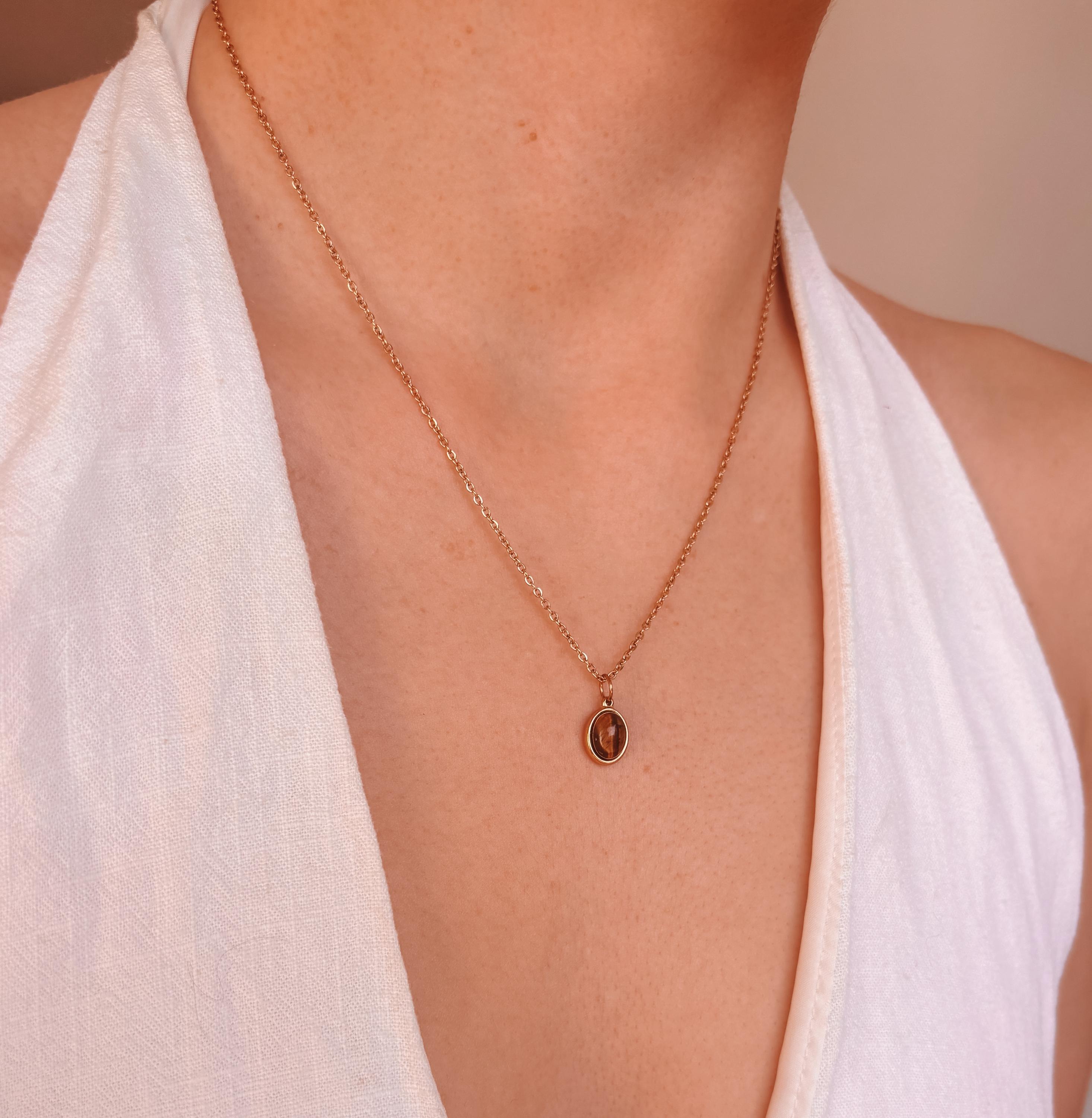 Collana Occhio Di Tigre Con Ciondolo Albero Della Vita – Pietra Naturale Protettiva, Catena In Acciaio Inossidabile 50 Cm – Gioiello Portafortuna Per Donna E Ragazza - 5