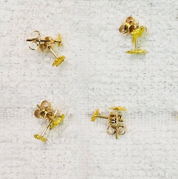 Natural Gold Nugget Stud Earrings Small Nugget Earrings Gold