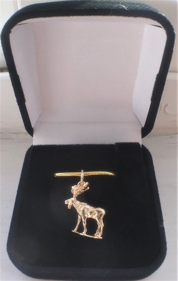 14k 3-D Moose Pendant