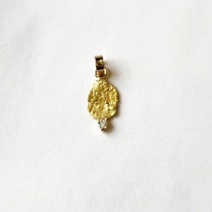 天然金塊ペンダント、アラスカ産金塊ペンダント、金塊とモアッサナイト、本物のアラスカ産本物の金塊