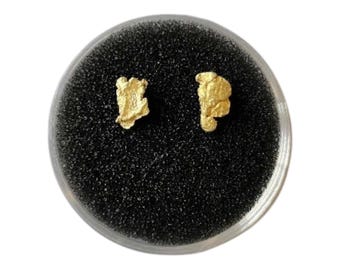 Natural Gold Nugget Stud Earrings, Small Nugget Earrings, Gold Nugget Earrings, Real Alaska Genuine Gold Nugget