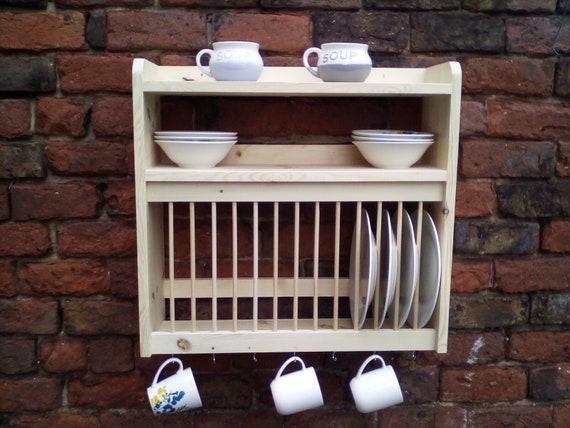 How to Make the Best Mug and Plate Rack Wall - South House Designs