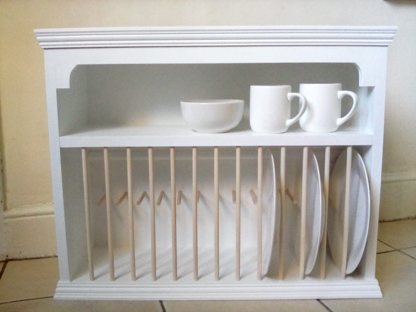 Plate Rack Wall Mounted Wooden Hand Made Will Fit 1 1