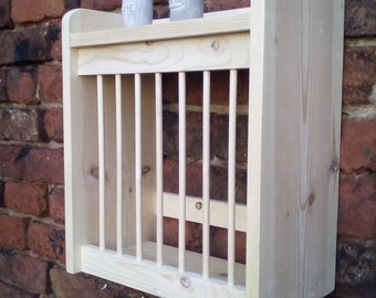 Wooden plate rack  plate rack with shelf will fit plates 6&quot; - 11&quot;