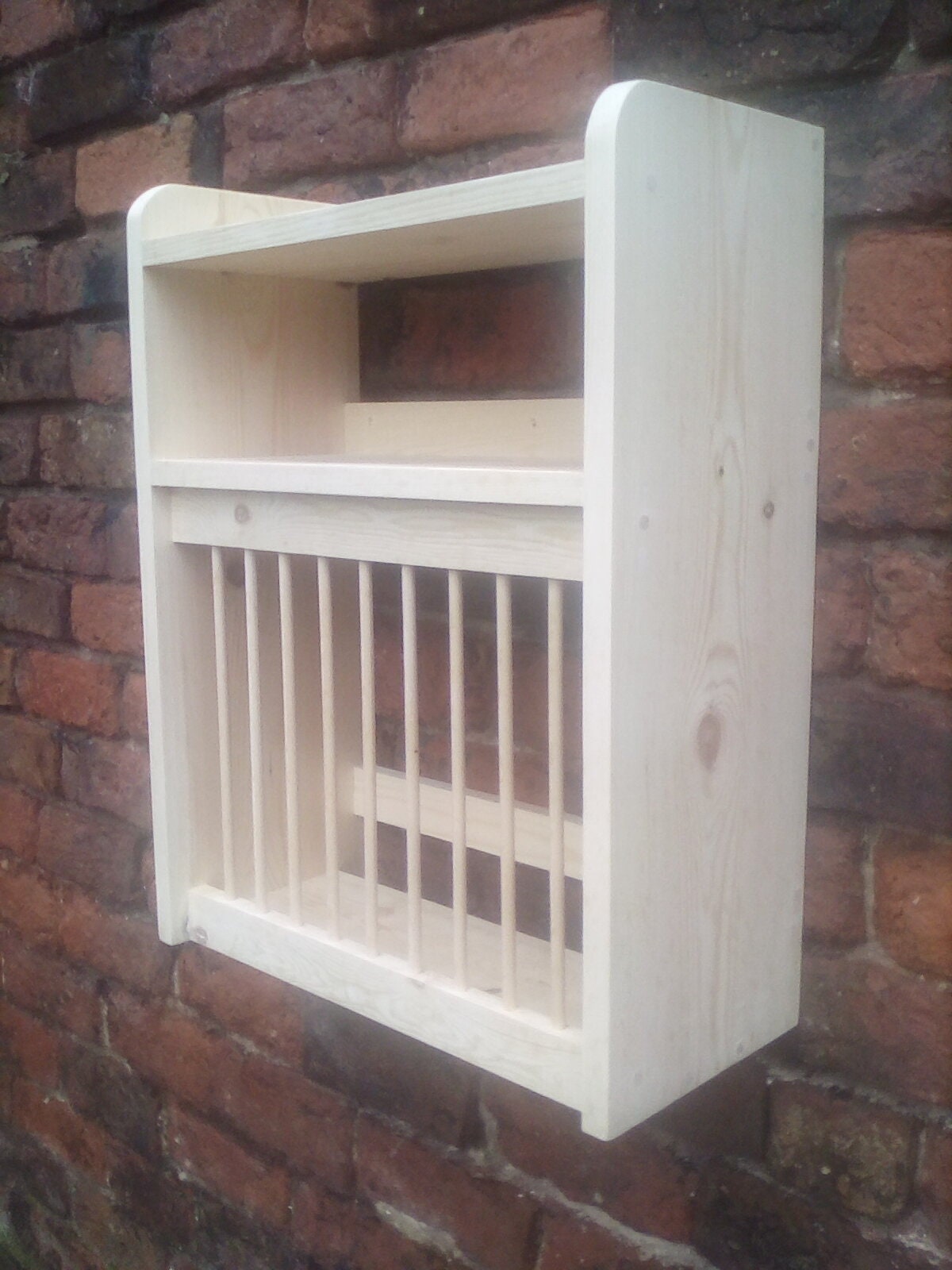 Plate rack wooden wall mounted or counter top reclaimed timber with hooks for hanging cups 5 will 11" plates 1 0 of them