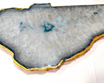 Large Natural Quartz Agate Platter /cheese platter /Agate Natural Trey