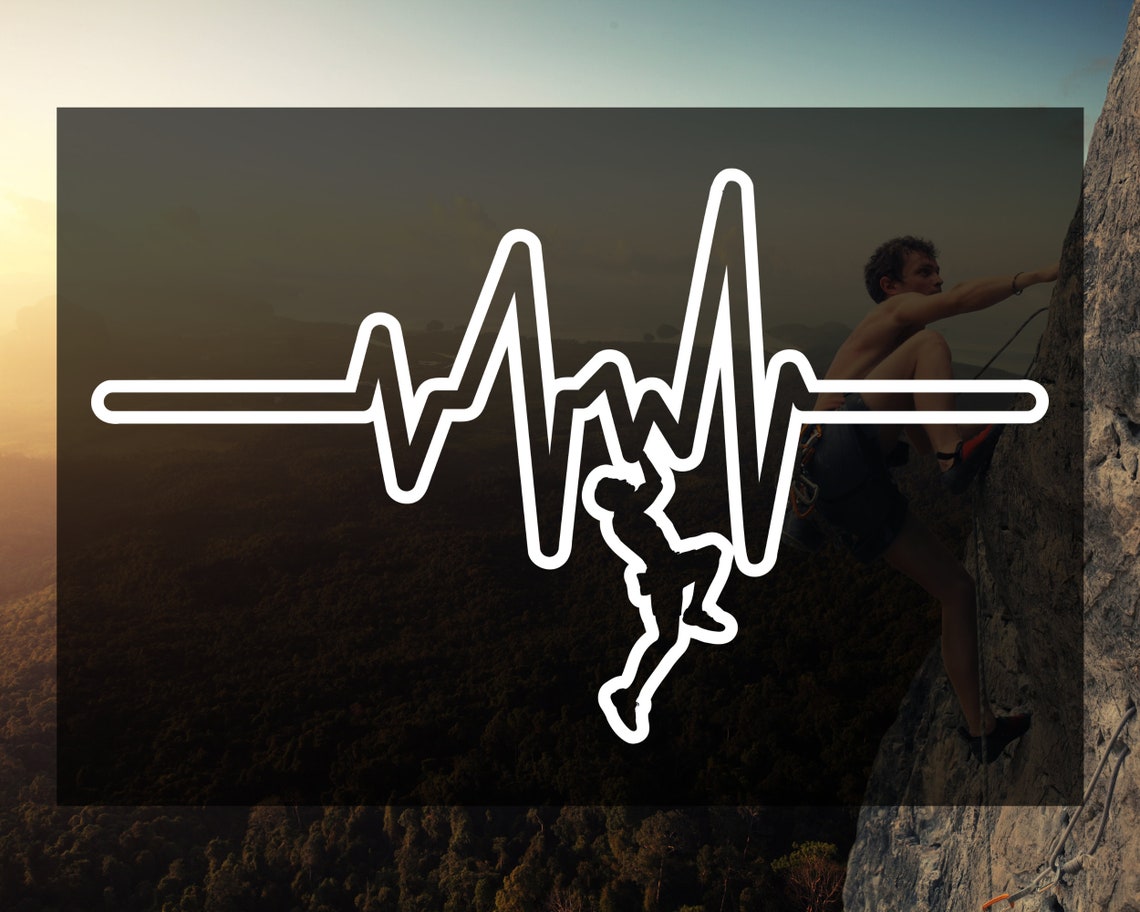 I Heart Climbing Heartbeat Climber Vinyl Decal sticker Etsy