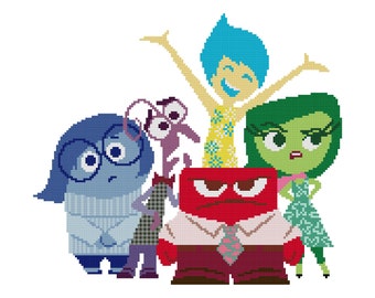 Inside Out PDF cross stitch chart- Immediate digital download