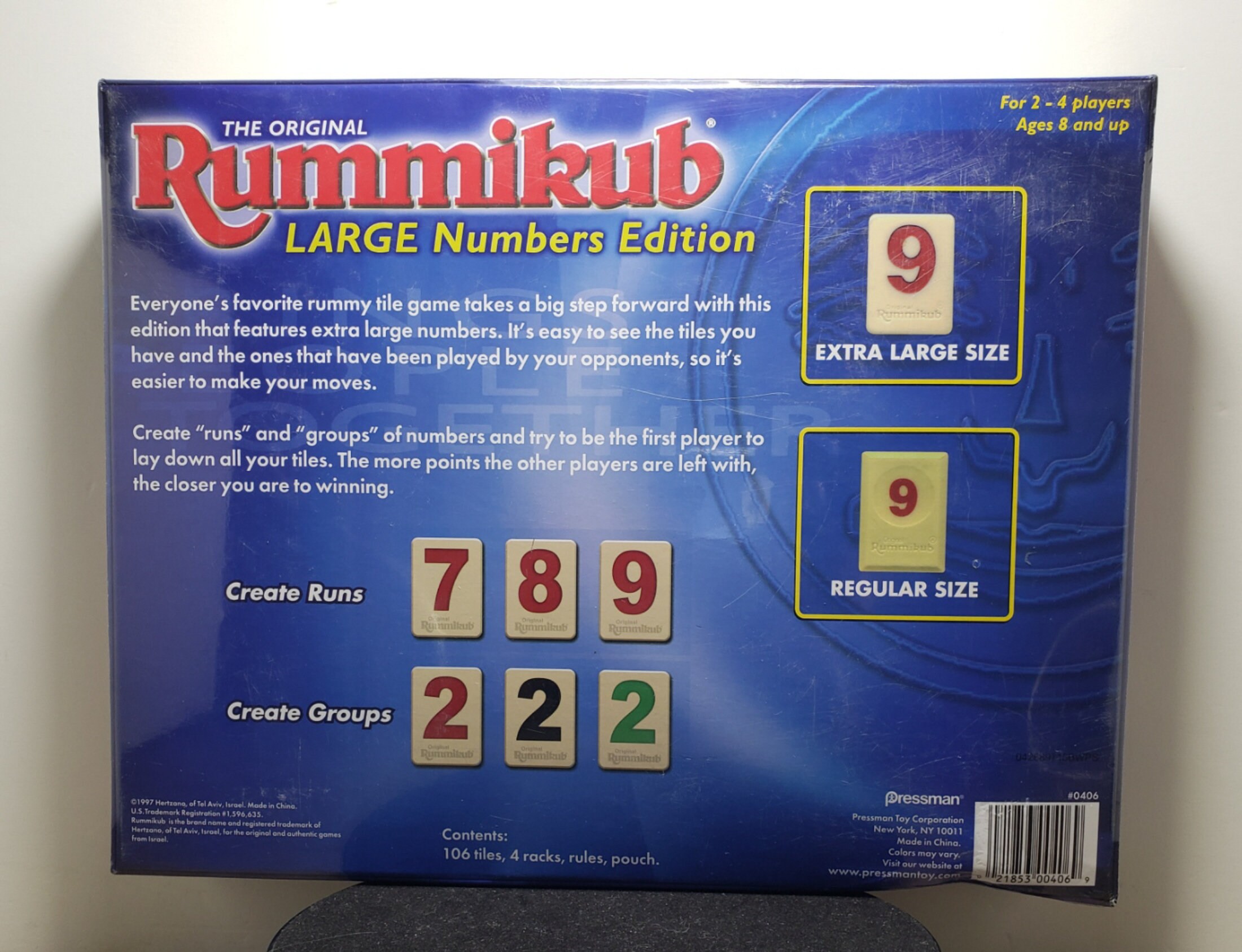 Pressman Rummikub Large Numbers Edition the Original Rummy Tile Game