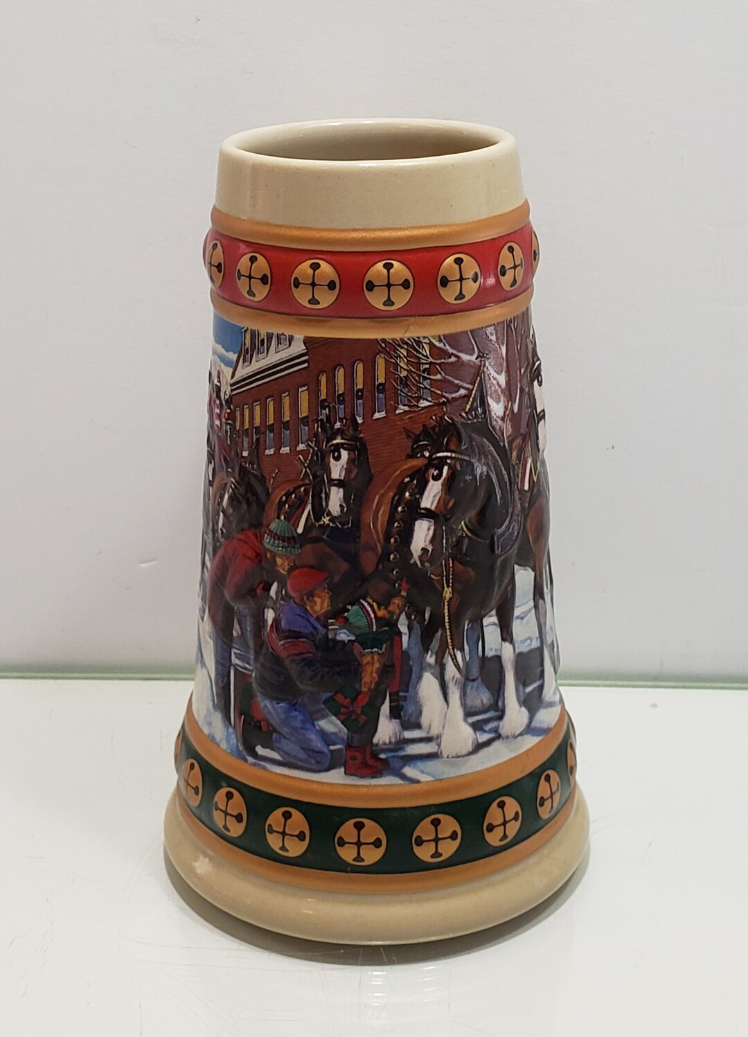 1993 Budweiser hometown Holiday Beer Stein Etsy